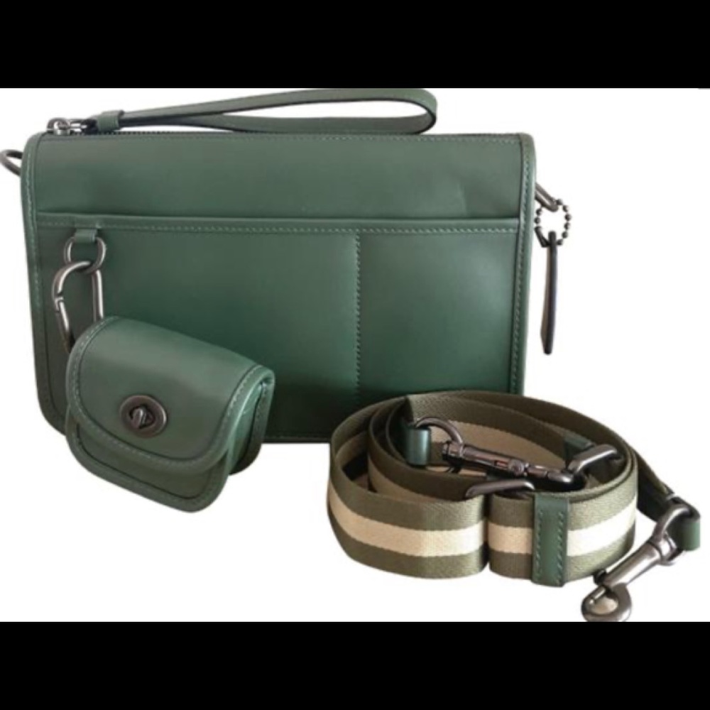 Coach Heritage Leather Crossbody Bag & Bag Charm